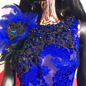 Blue long evening gown